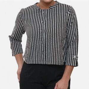 Dakota Jacket Top -Plus In Harrison Seersucker Stripe